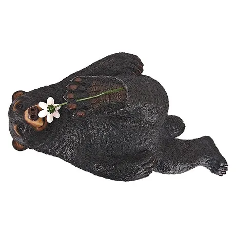 Smell the Flowers Black Bear Garden Statue