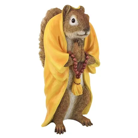Sensei Monk Zen Garden Squirrel Animal Statue