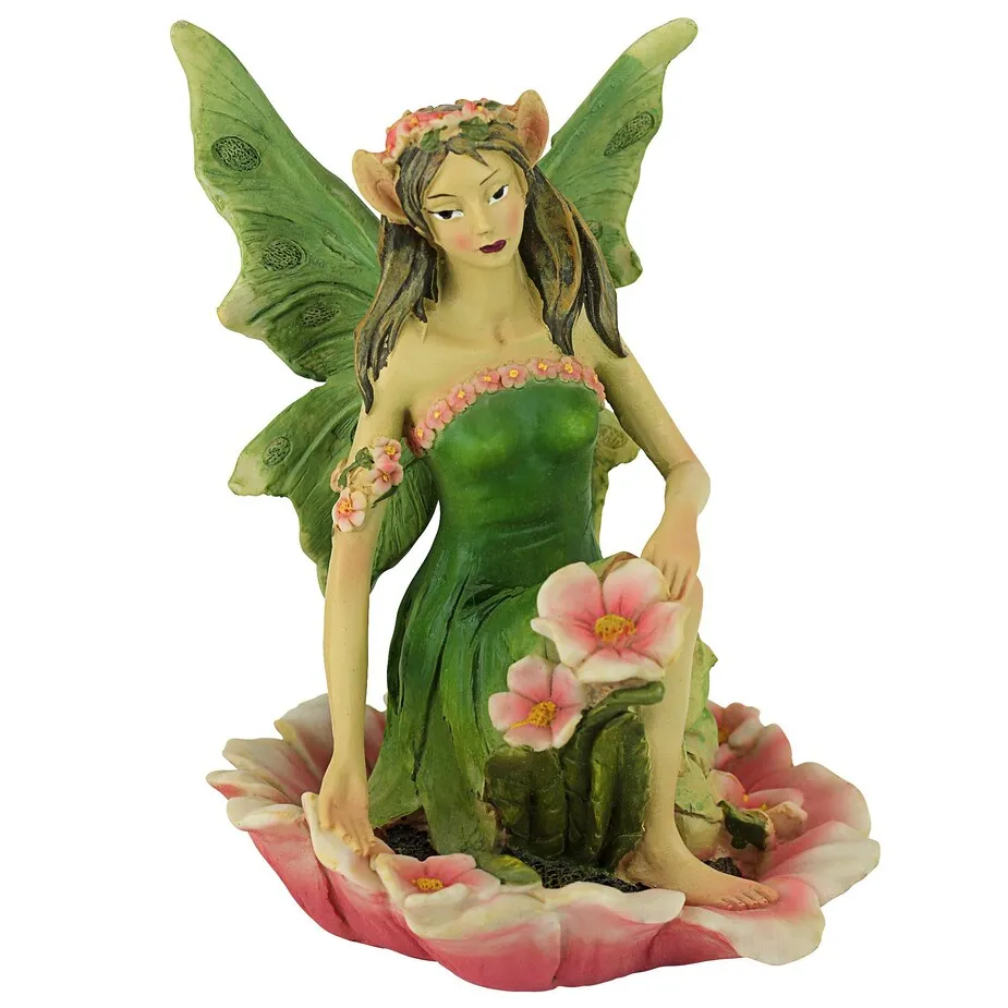 The Red and Green Fairy of Acorn Hollow Statues: Green