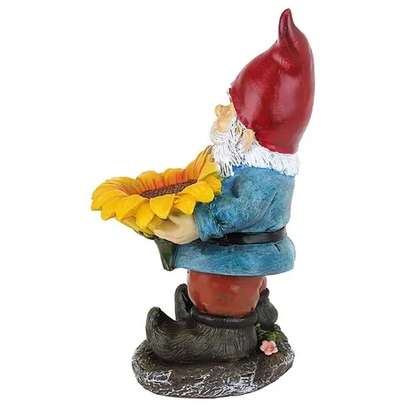 Sunflower Sammy Garden Gnome Bird Feeder Statue