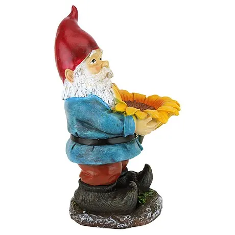 Sunflower Sammy Garden Gnome Bird Feeder Statue