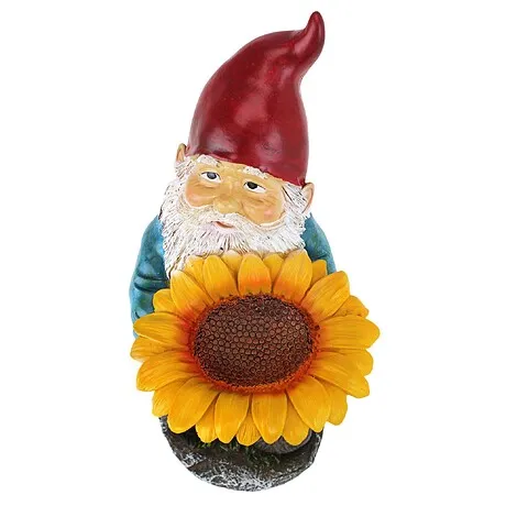 Sunflower Sammy Garden Gnome Bird Feeder Statue