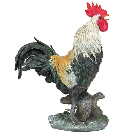 Cock-A-Doodle-Do Rooster Barnyard Chicken Statue