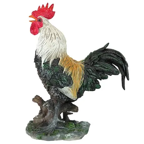 Cock-A-Doodle-Do Rooster Barnyard Chicken Statue