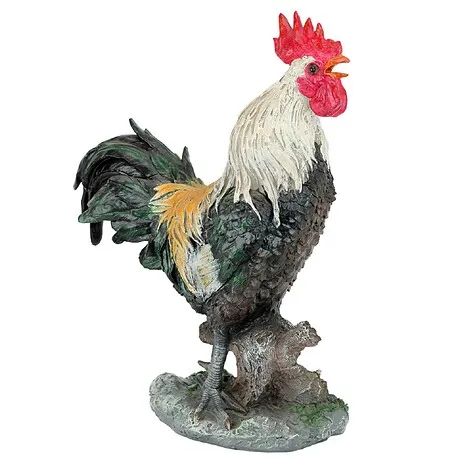 Cock-A-Doodle-Do Rooster Barnyard Chicken Statue