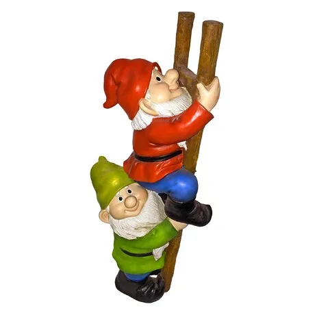 Up the Ladder: Climbing Garden Gnomes Statue