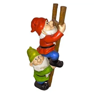 Up the Ladder: Climbing Garden Gnomes Statue