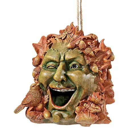 Laughing Greenman Sculptural Hanging Birdhouse