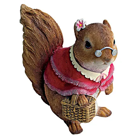 Grandmother Squirrel Garden Statue