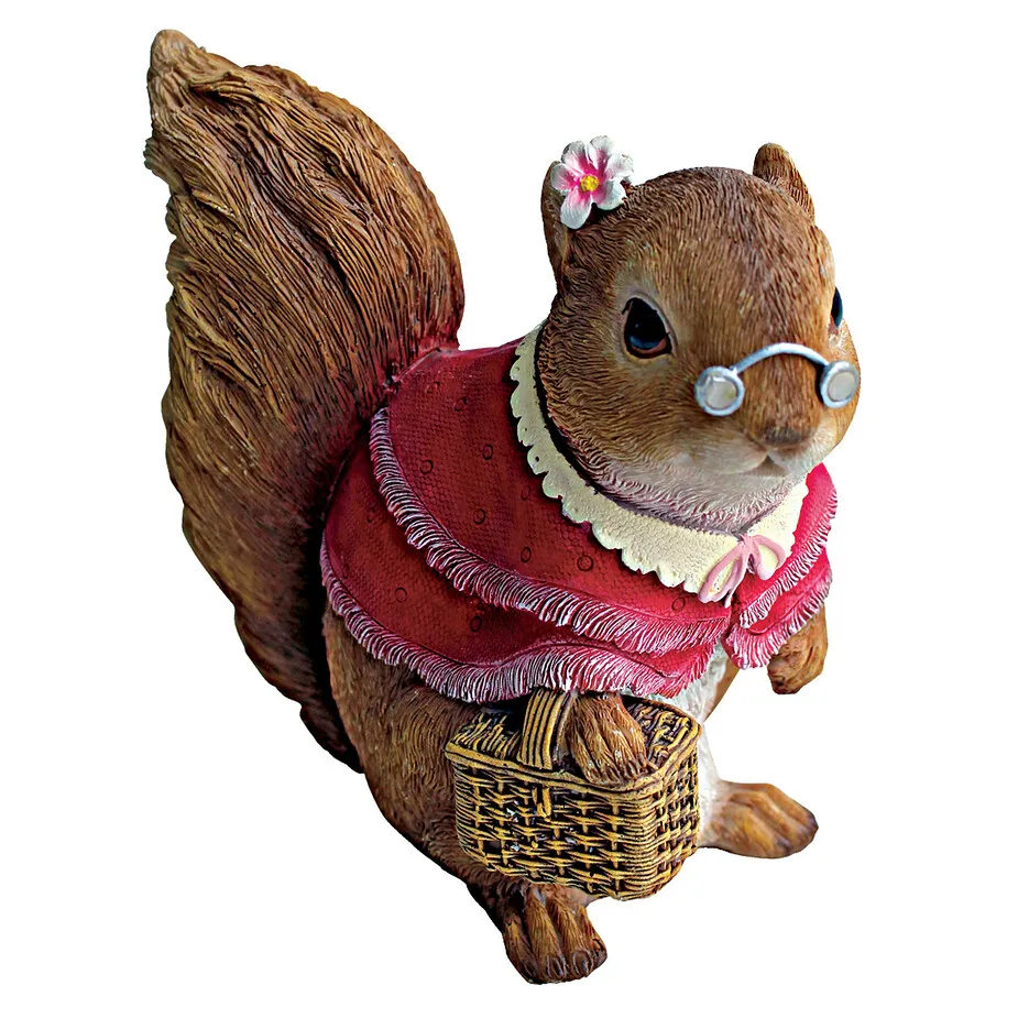 Grandmother Squirrel Garden Statue