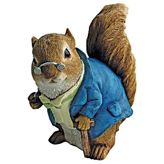 Grandfather Squirrel Garden Statue