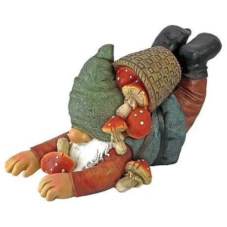 Clumsy Karl the Mushroom Hunter Gnome Statue