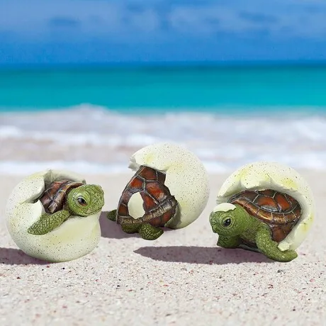 Out of the Shell Baby Turtle Triplet Statue Set