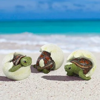 Out of the Shell Baby Turtle Triplet Statue Set
