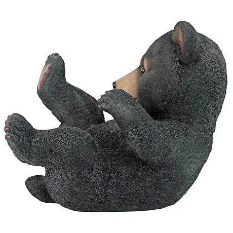 Roly-Poly Black Bear Cub Statue: Rolling Bear