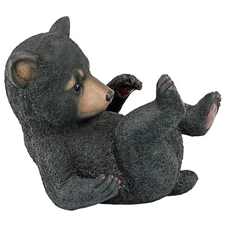 Roly-Poly Black Bear Cub Statue: Rolling Bear