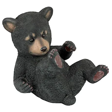 Roly-Poly Black Bear Cub Statue: Rolling Bear