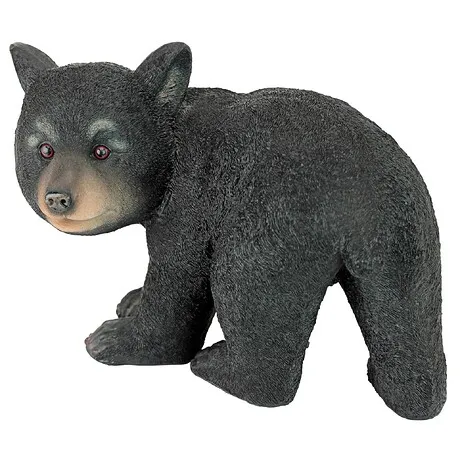 Roly-Poly Black Bear Cub Statue: Walking Bear
