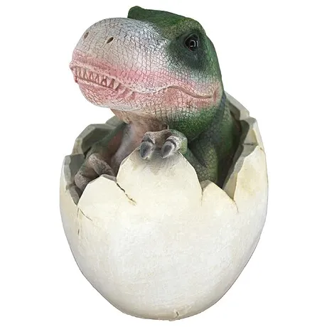 Baby Tyrannosaurus Rex Dinosaur Egg Hatchling Statue