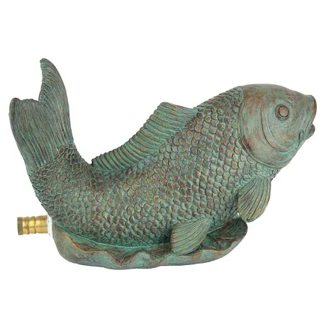 Japanese Koi Fish Spitter Piped Statue