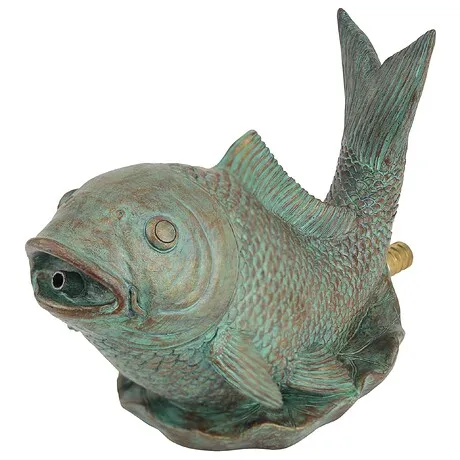 Japanese Koi Fish Spitter Piped Statue