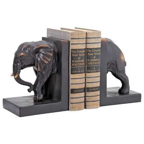 Elephant Sculptural Bookend Pair