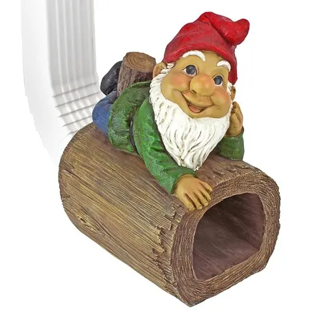 Stormy the Gnome Gutter Guardian Downspout Statue