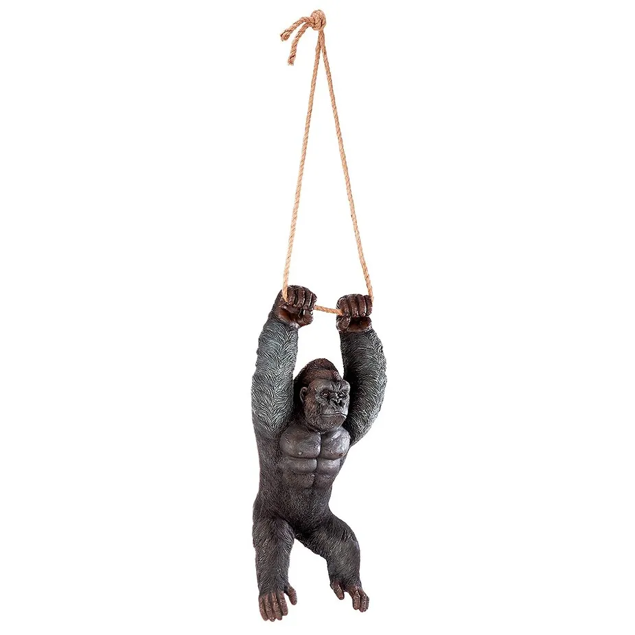 Swinging Great Ape Jungle Monster Hanging Gorilla Statue
