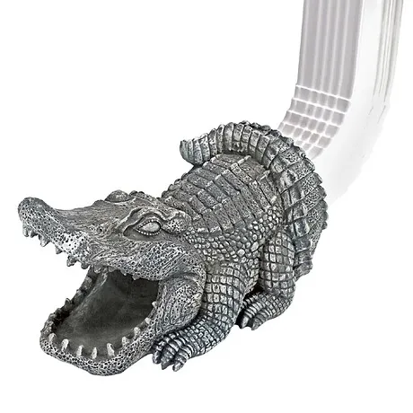 Swamp Alligator Gutter Guardian Downspout Statue