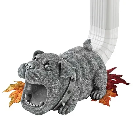 Butch the Bulldog Gutter Guardian Downspout Statue