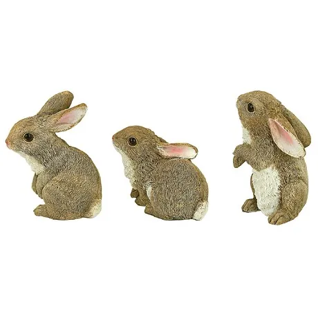 The Bunny Den Garden Rabbit Statues: Set of Three