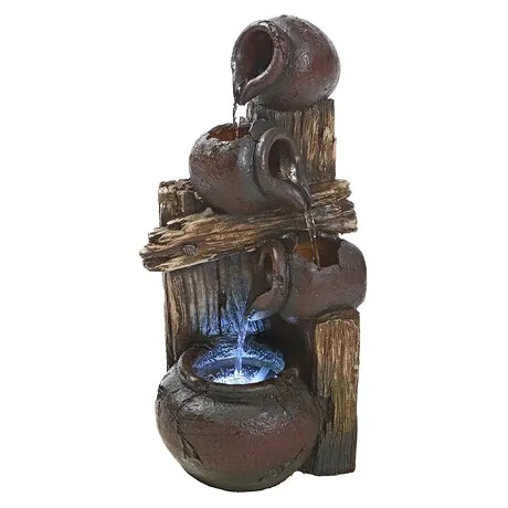 Casa Chianti Cascading Urns Illuminated Tabletop Fountain
