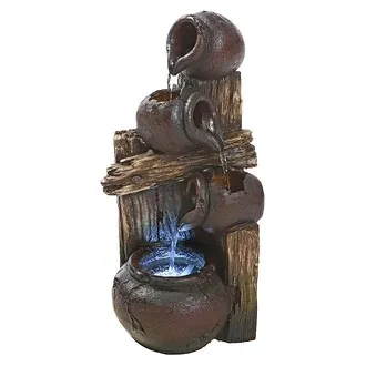 Casa Chianti Cascading Urns Illuminated Tabletop Fountain
