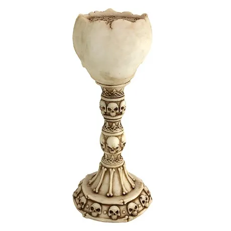 Skullduggery Skull and Bones Sculptural Candlestick: Each