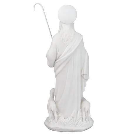 Jesus the Good Shepherd Marble Resin Statue: Desktop