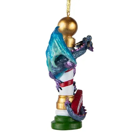 North Pole Dancing Dragon 2024 Gothic Holiday Ornament: Each