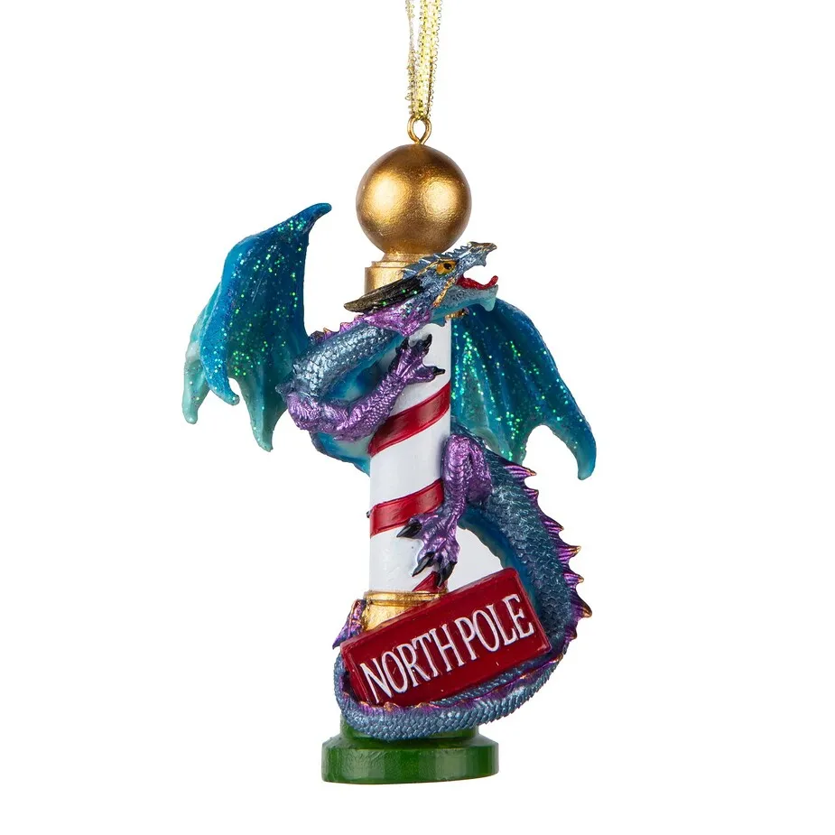 North Pole Dancing Dragon 2024 Gothic Holiday Ornament: Each