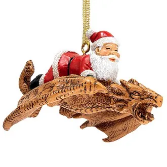Santa and the Snowdragon 2020 Holiday Gothic Ornament: Each