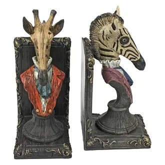 Serengeti Soiree Giraffe and Zebra Bookends