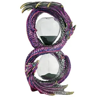 Witness to Time Gothic Dragon Sand Timer Hourglass Statue