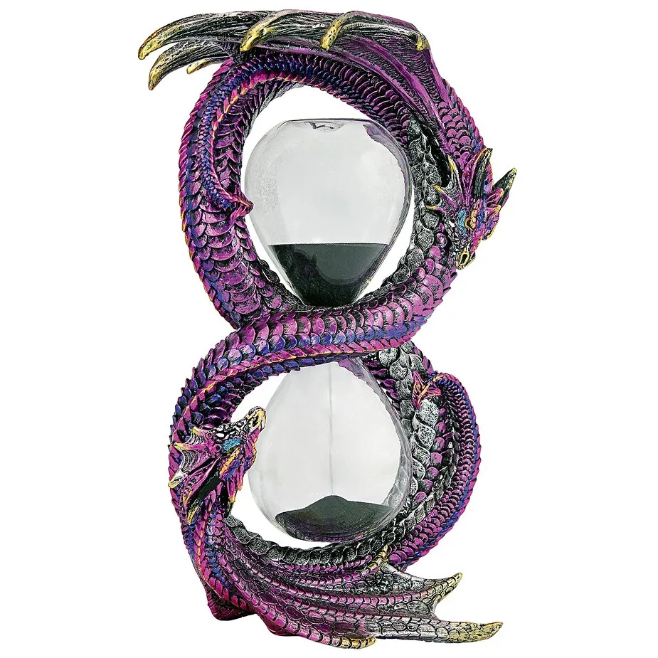 Witness to Time Gothic Dragon Sand Timer Hourglass Statue