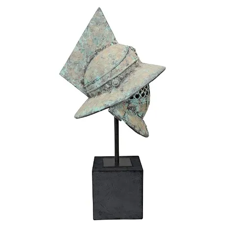 Ancient Roman Pompeii Gladiator Helmet Statue