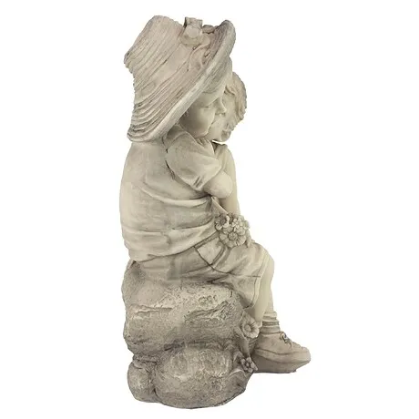 Kissing Kids Boy and Girl Garden Statue