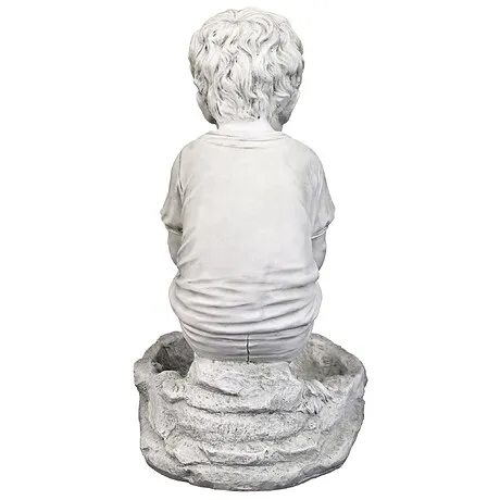 Tommy at the Turtle Pond Little Boy Birdbath Statue
