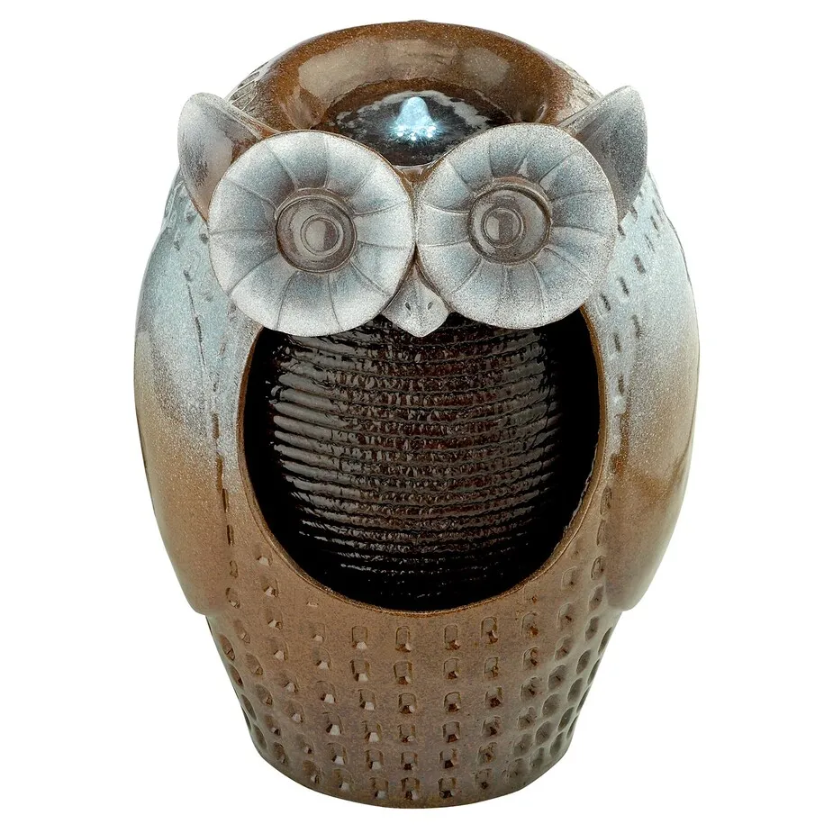 Professor Owl Cascading Tabletop Fountain