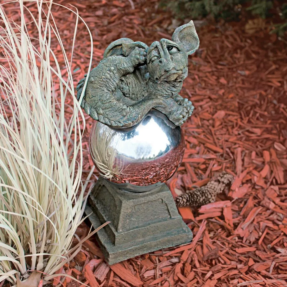 Mayze the Dragon Protector of the Orb Gazing Globe Statue