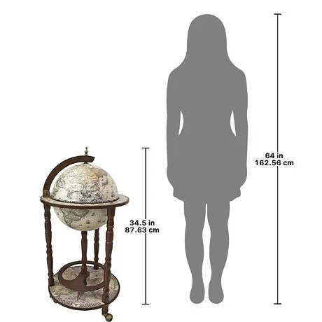 Sixteenth Century Crema Durata Replica Globe Bar Cabinet