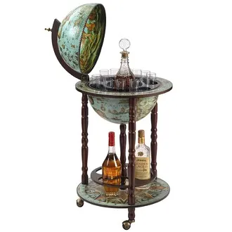 Sixteenth Century Cielo Blue Replica Globe Bar Cabinet