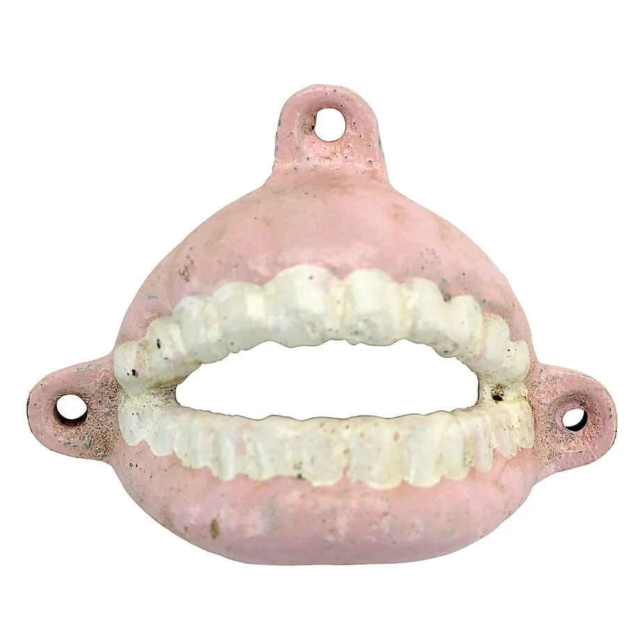 False Teeth Cast Iron Bottle Opener