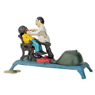 The Dentist Chair: Pulling Teeth Collectors' Die-Cast Iron Mechanical Coin Bank